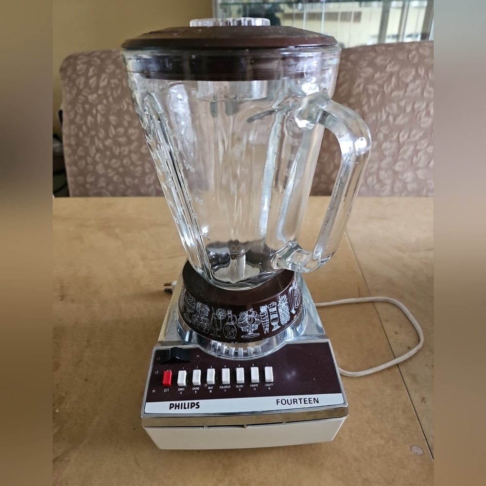 Philips Glass Blender with Brown Accents